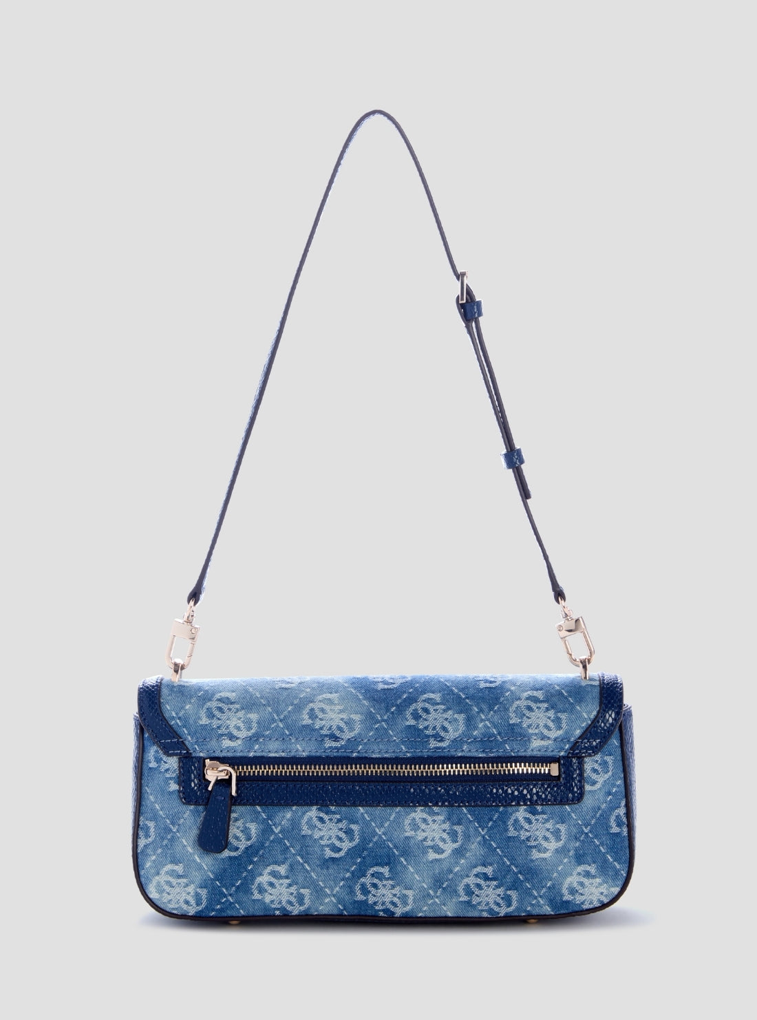 GUESS Womens Blue Logo Dovie Flap Shoulder Bag DG990919 Back View