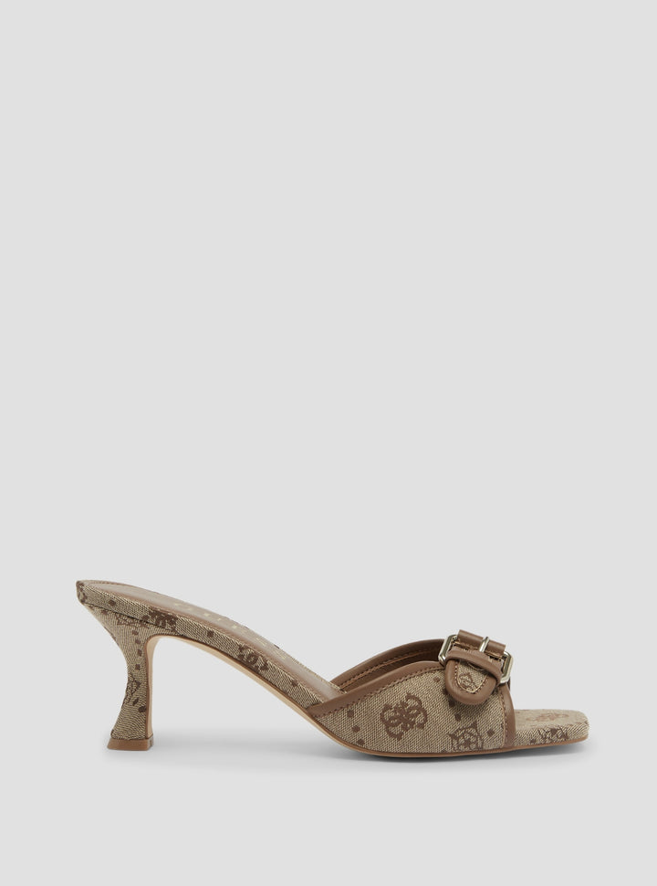 GUESS Footwear Brown Logo Dista2 Kitten Heels DISTA-2 Side View
