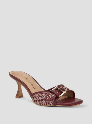 GUESS Footwear Red Dista Heeled Sandals DISTA2 Side View