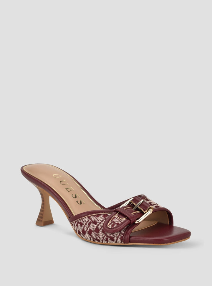 GUESS Footwear Red Dista Heeled Sandals DISTA2 Side View