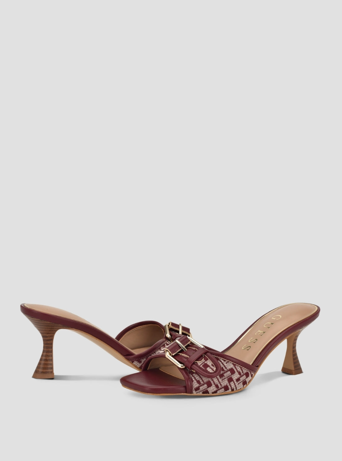 GUESS Footwear Red Dista Heeled Sandals DISTA2 Front Side View