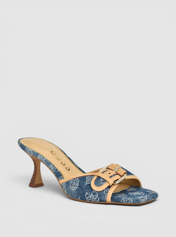 GUESS Footwear Blue Logo Dista Kitten Heels DISTA2 Side View