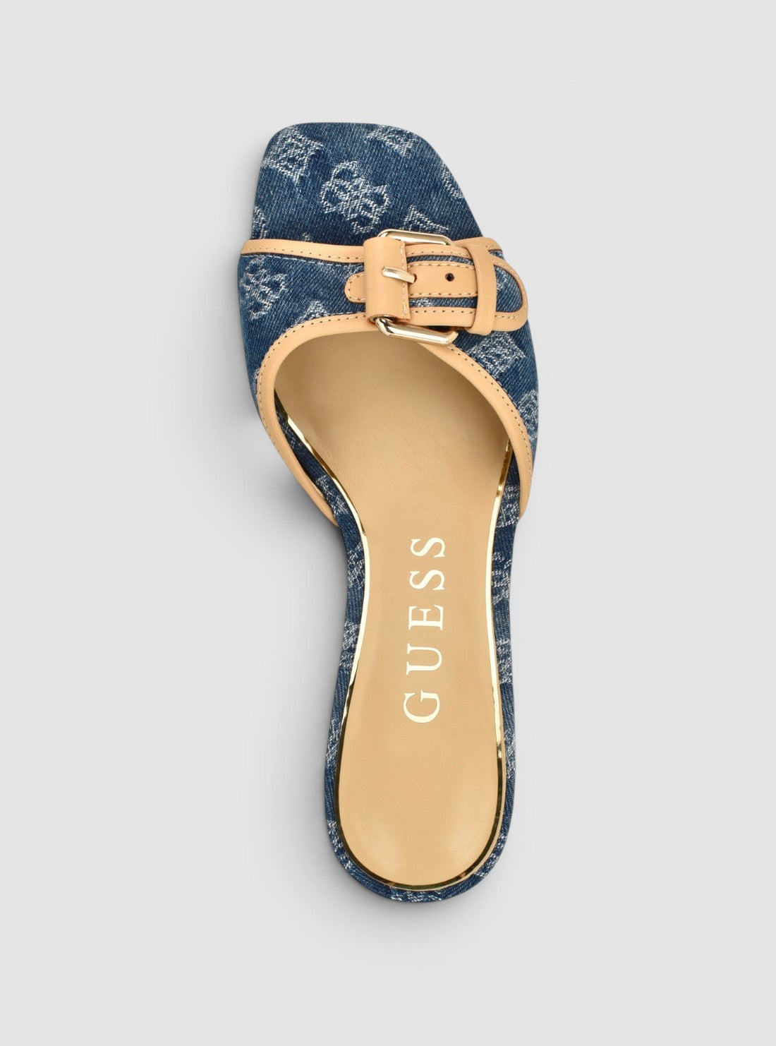 GUESS Footwear Blue Logo Dista Kitten Heels DISTA2 Top View