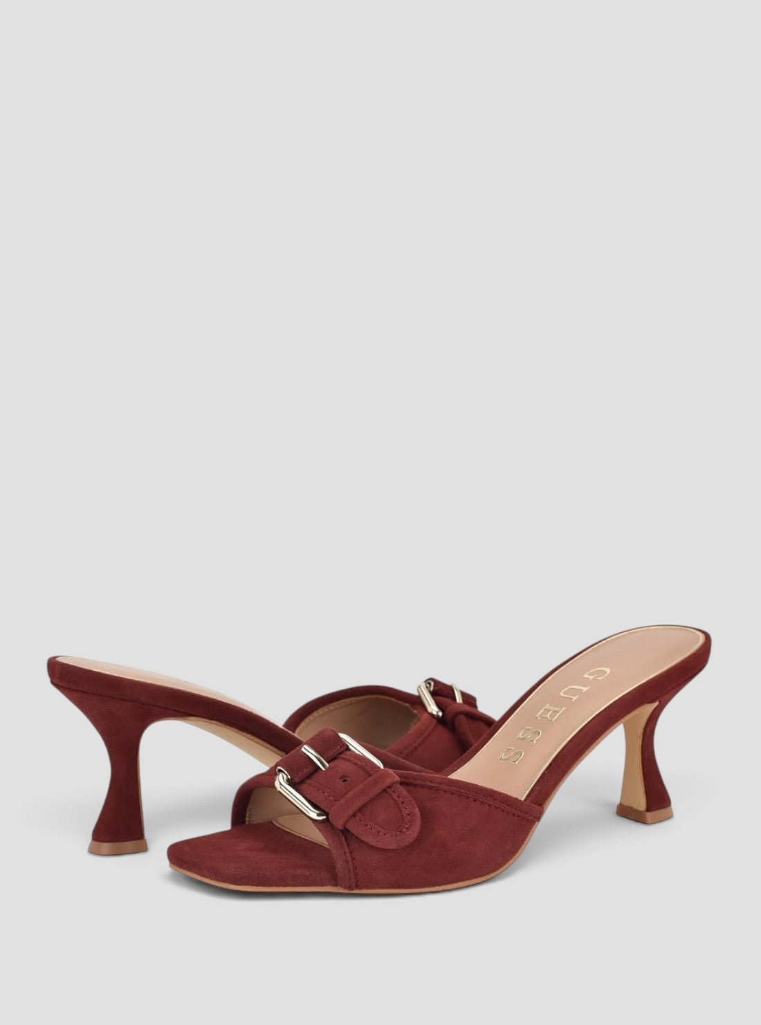 GUESS Footwear Dark Red Dista Kitten Heel DISTA6 Front Side View