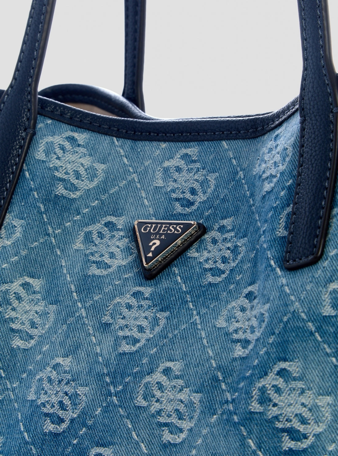 GUESS Womens Denim Logo Victtoria 2 In 1 Tote Bag DL951428 Detail View