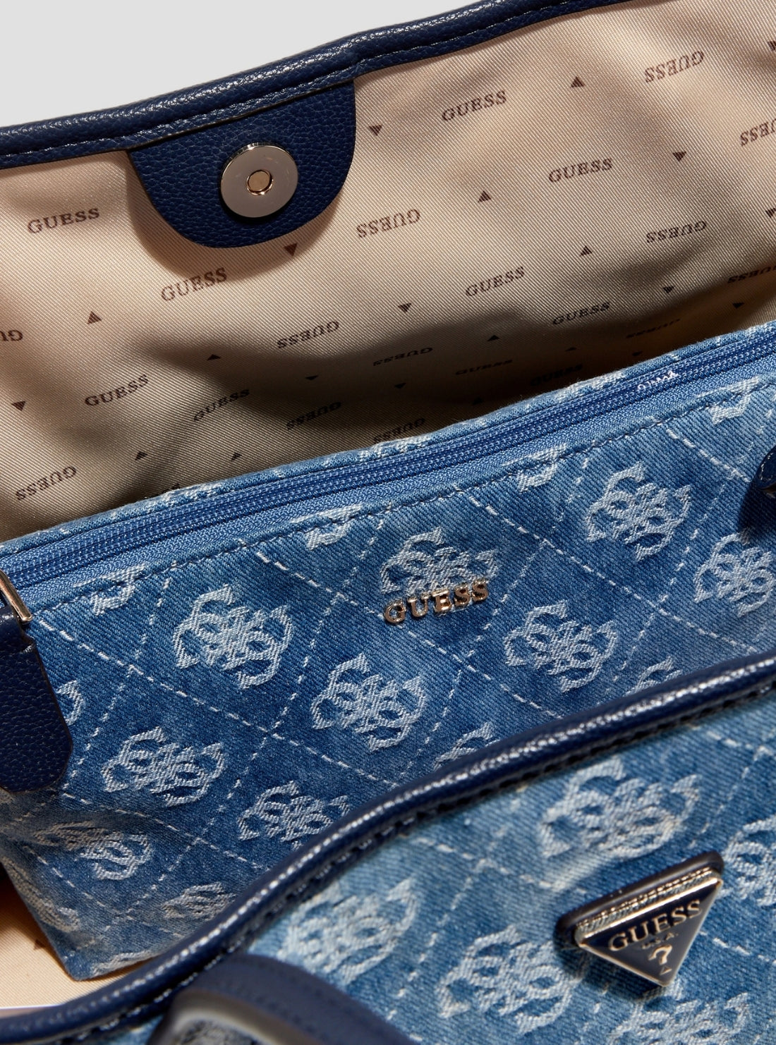 GUESS Womens Denim Logo Victtoria 2 In 1 Tote Bag DL951428 Detail View2