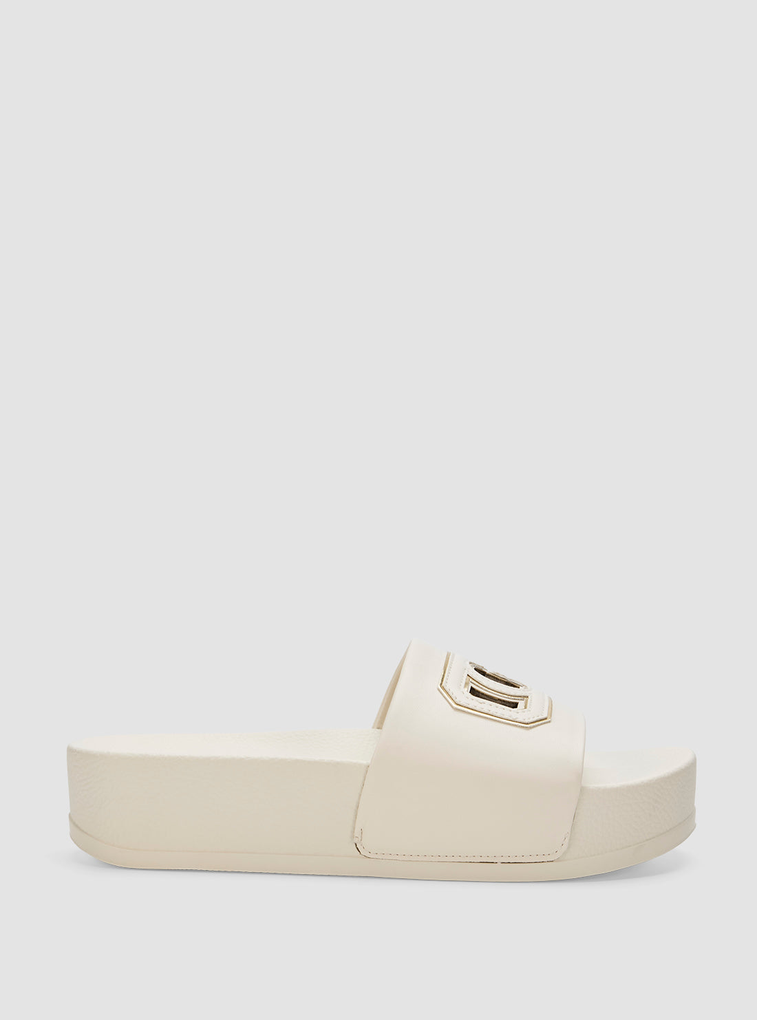 GUESS Womens White Dreya Slides DREYA Side View