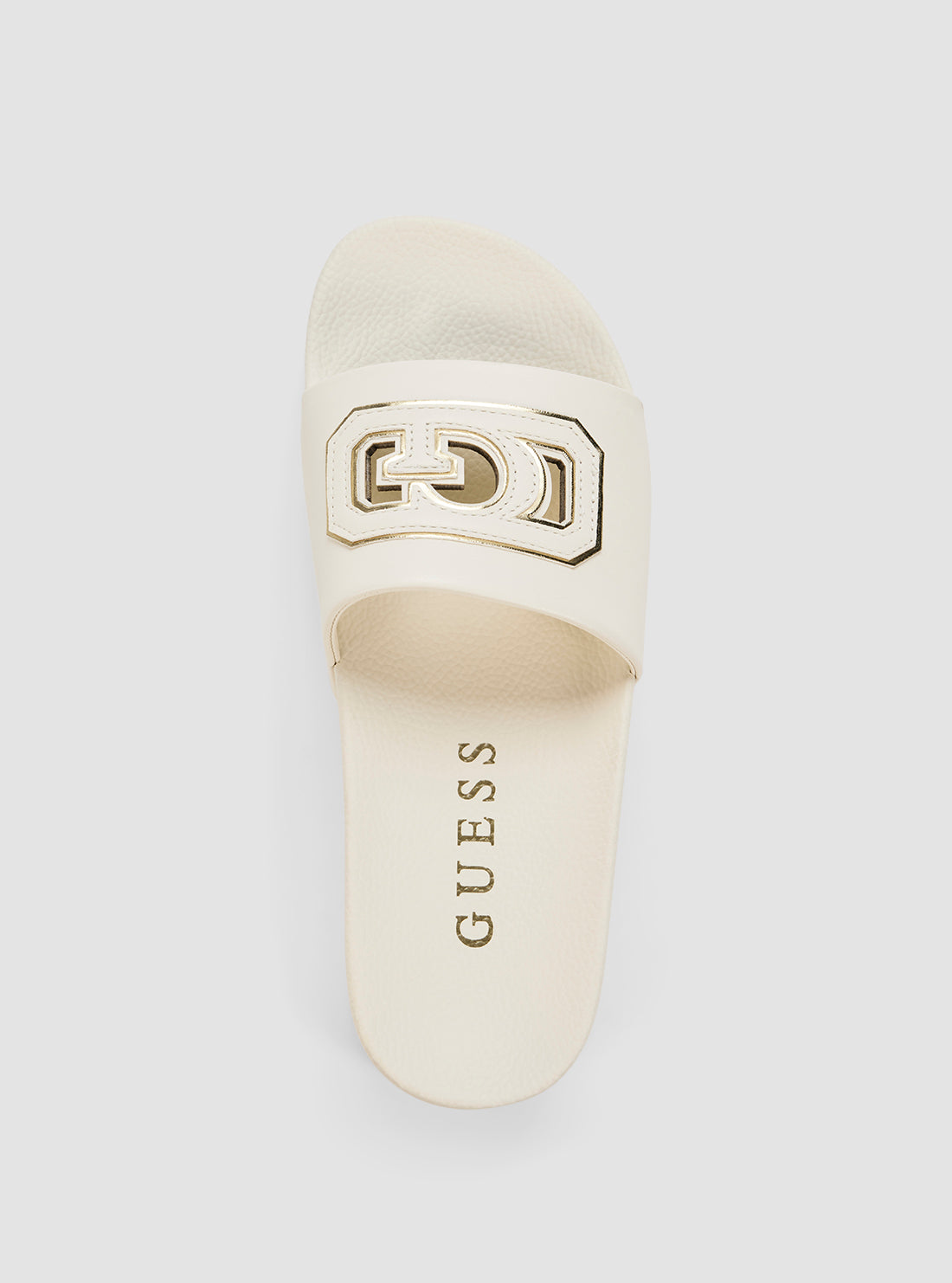 GUESS Womens White Dreya Slides DREYA Top View