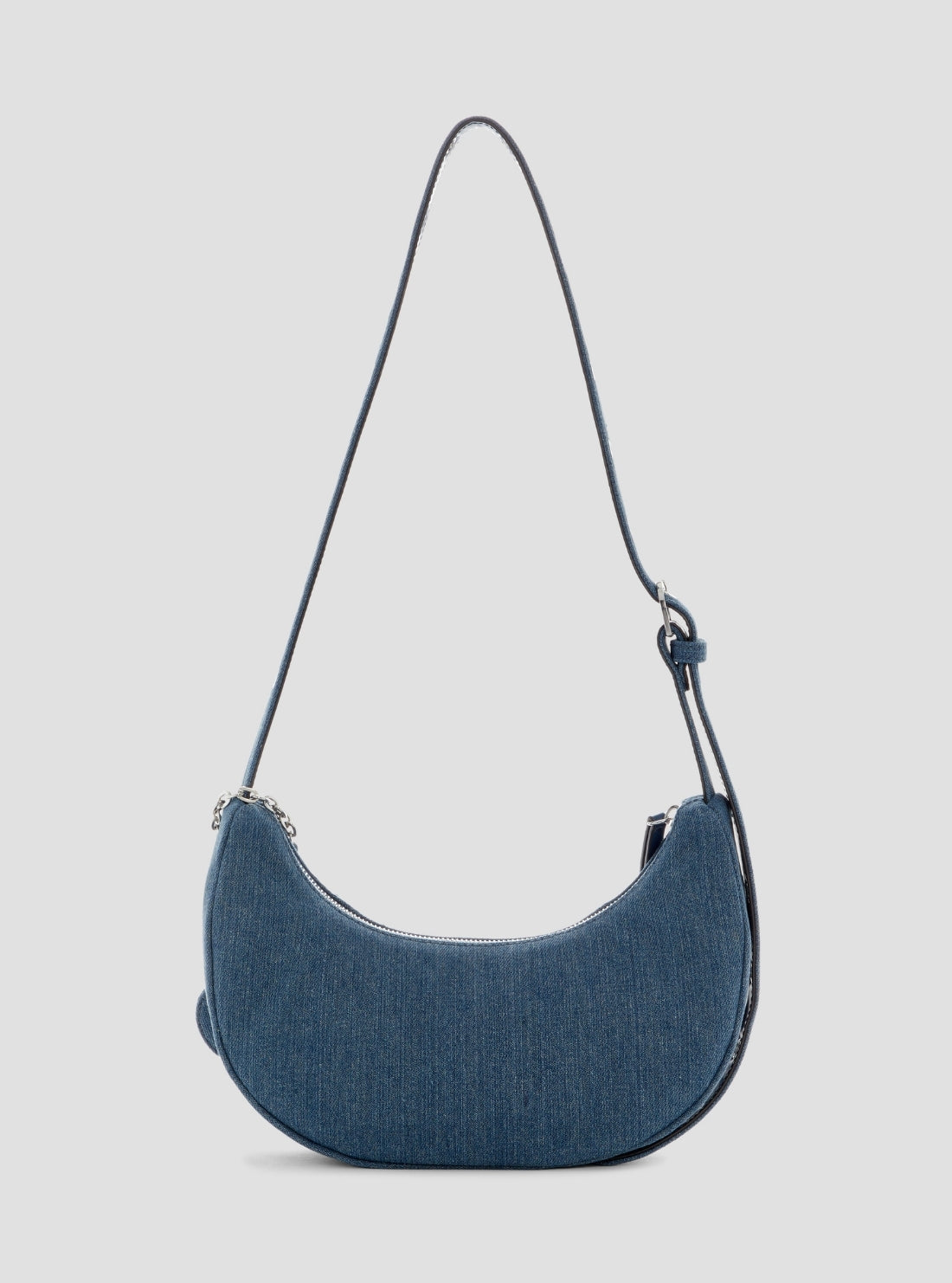GUESS Womens Blue Sasha Hobo Denim Shoulder Bag DY975101 Back View