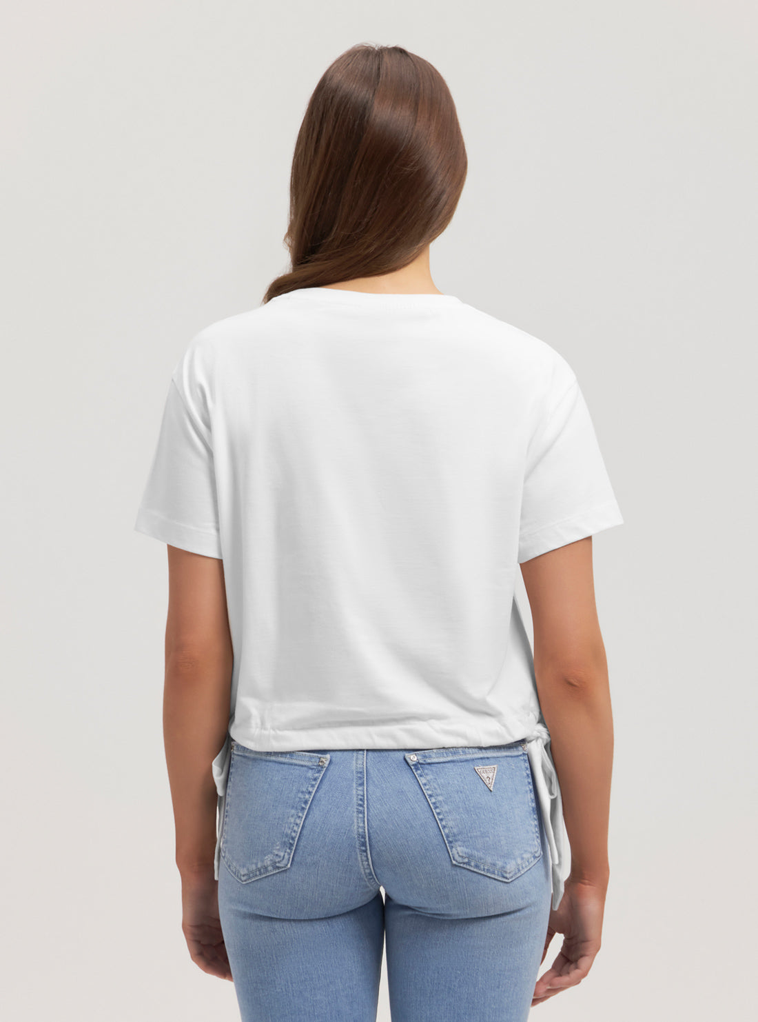 Eco White Knot Crop T-Shirt