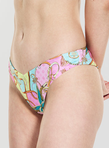 GUESS Womens Eco Multi Brazilian Bikini Bottom E5GO16KCR12 Front View