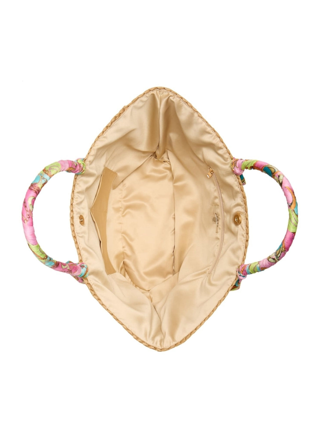 GUESS Womens Beige Beach Straw Bag E5GZ10WH660 Inside View