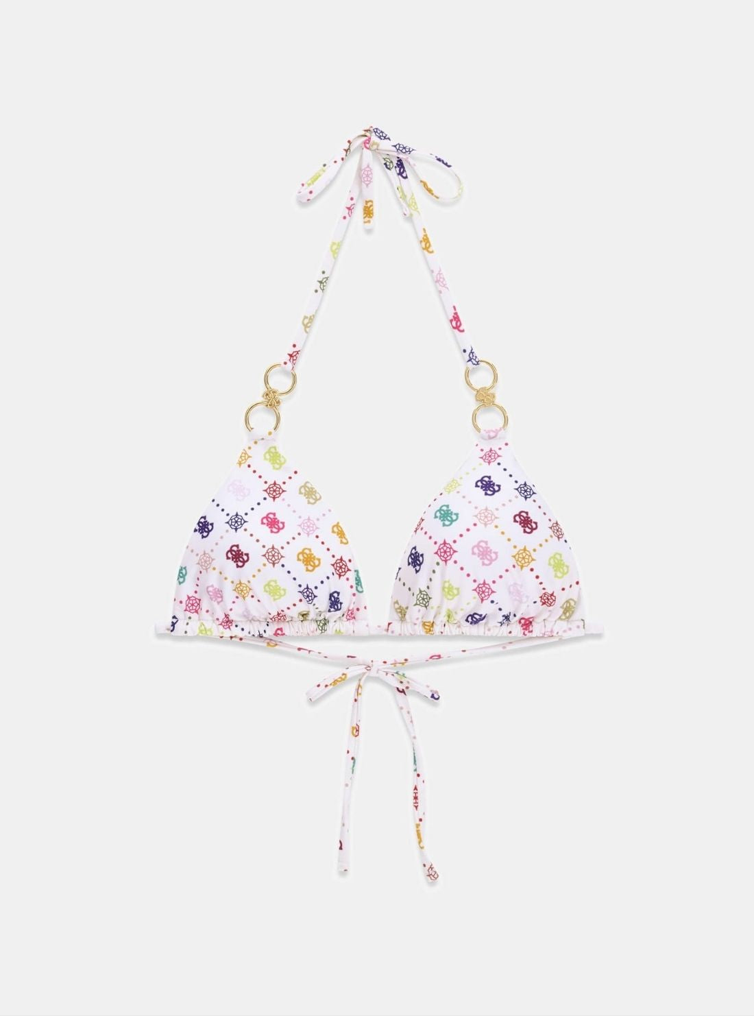 GUESS Womens Multicolours Ines Triangle Bikini Top E6GJ37MC04R Front View