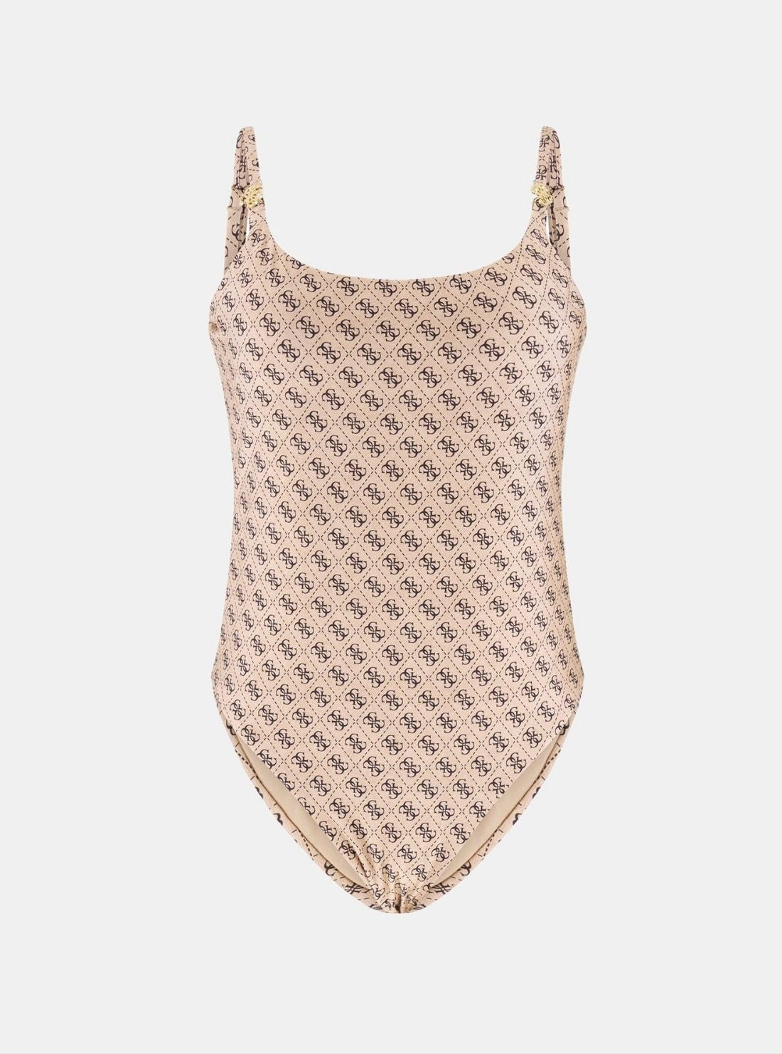 GUESS Womens Beige Logo One Piece Swimsuit E6GJ47KCBJ0 Flatlay