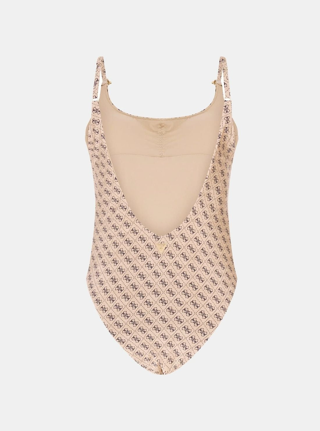 GUESS Womens Beige Logo One Piece Swimsuit E6GJ47KCBJ0 Back View Flatlay