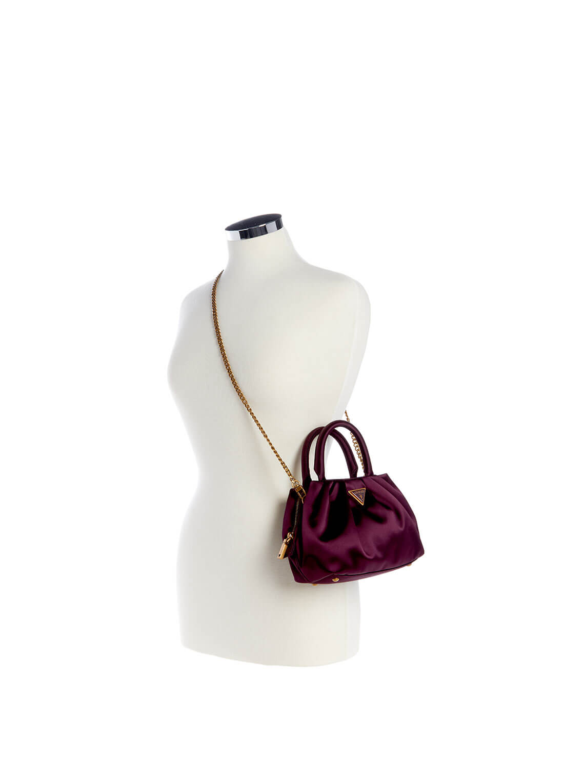 Women's Purple Tori Mini Satchel Bag model view