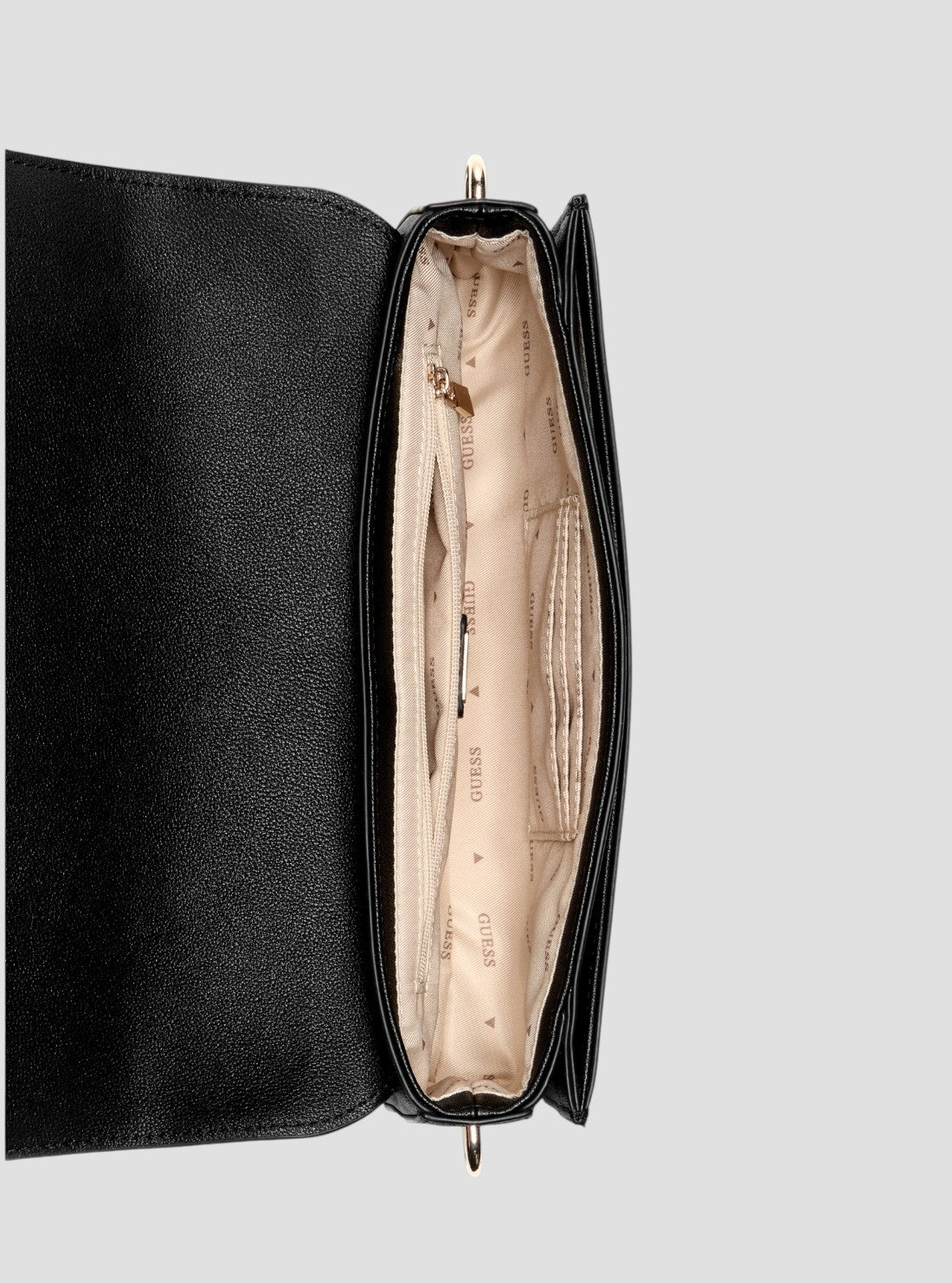 GUESS Womens Black Sadie Flap Shoulder Bag EB811819 Inside View