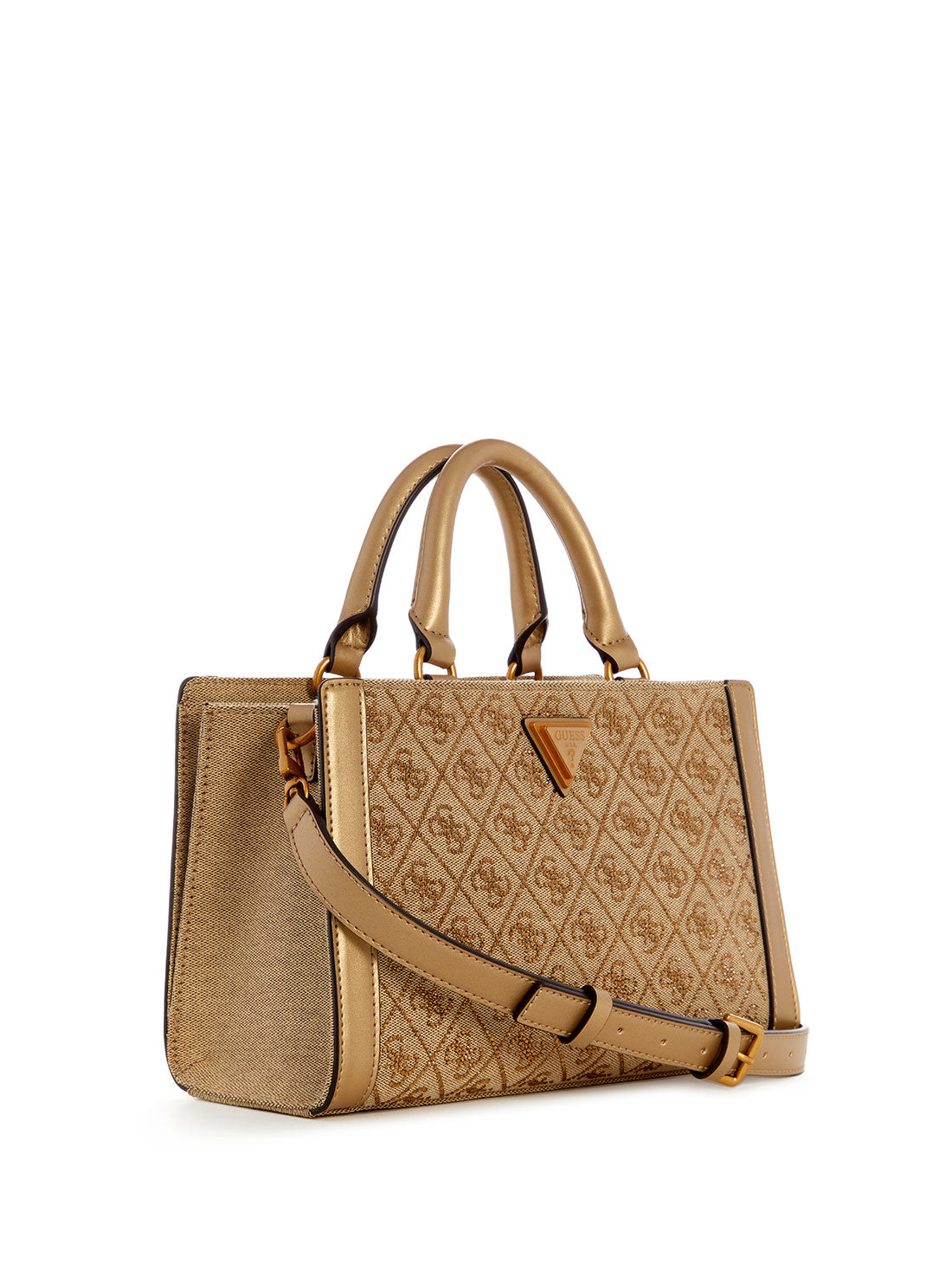 GUESS Gold Logo Small Satchel Bag side view