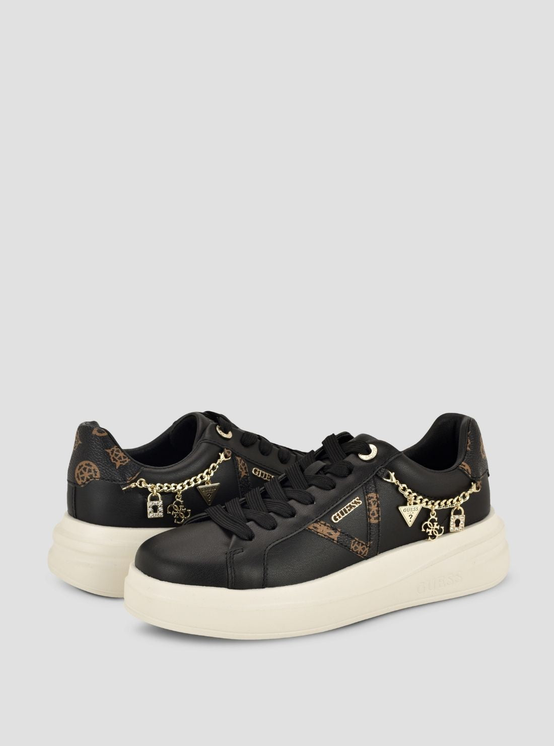 GUESS Womens Black Ebetts Sneakers EBETTS2 Front Side View