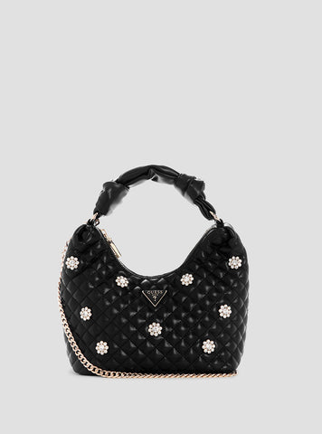 GUESS Womens Black Everlee Hobo Bag EG867901 Model View
