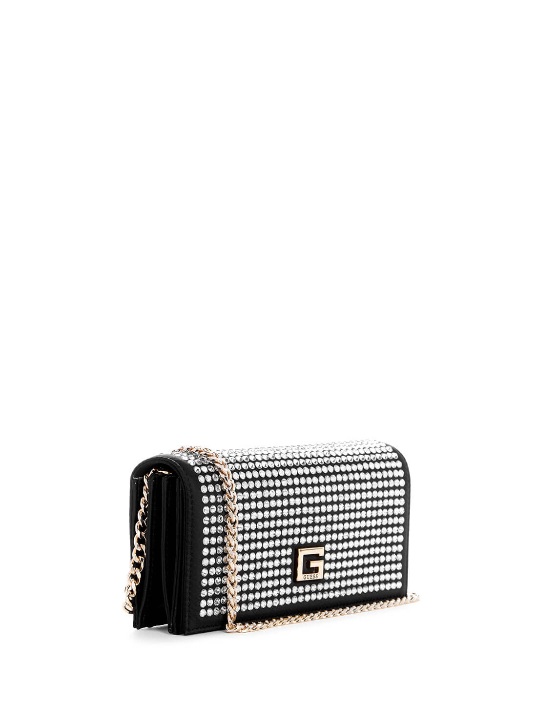 Women's Black Gilded Glamour Crossbody Bag front view alternative