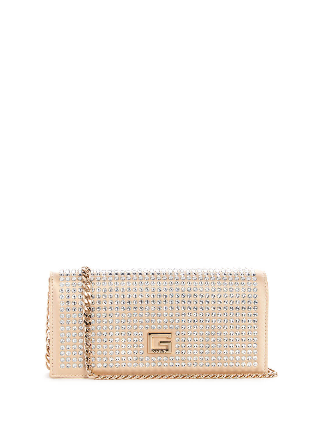 Women's Gold Gilded Glamour Crossbody Clutch front view