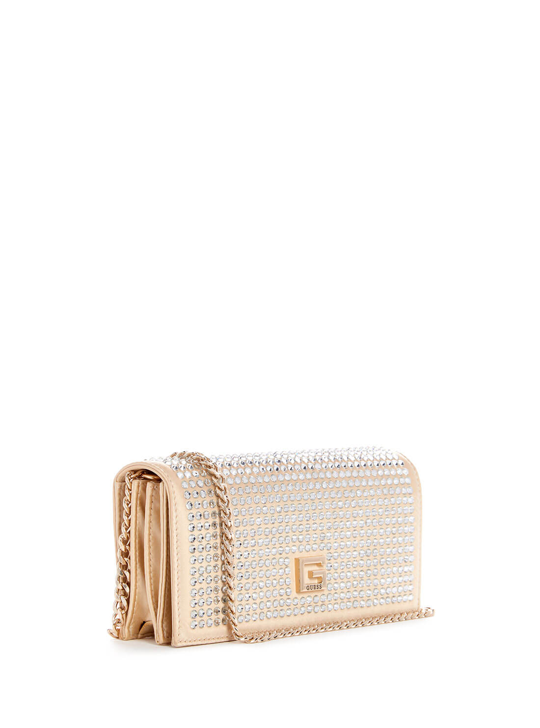Women's Gold Gilded Glamour Crossbody Clutch front view alternative
