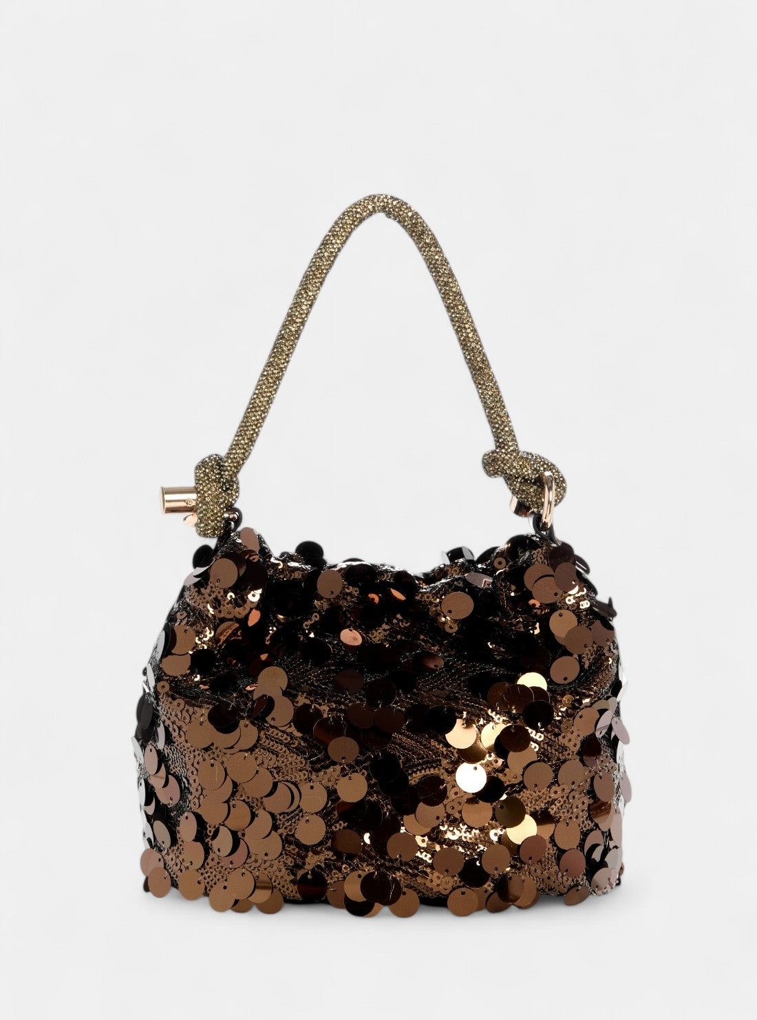 GUESS Womens Bronze Holiday Shine Pouch Bag EG953875 Back View