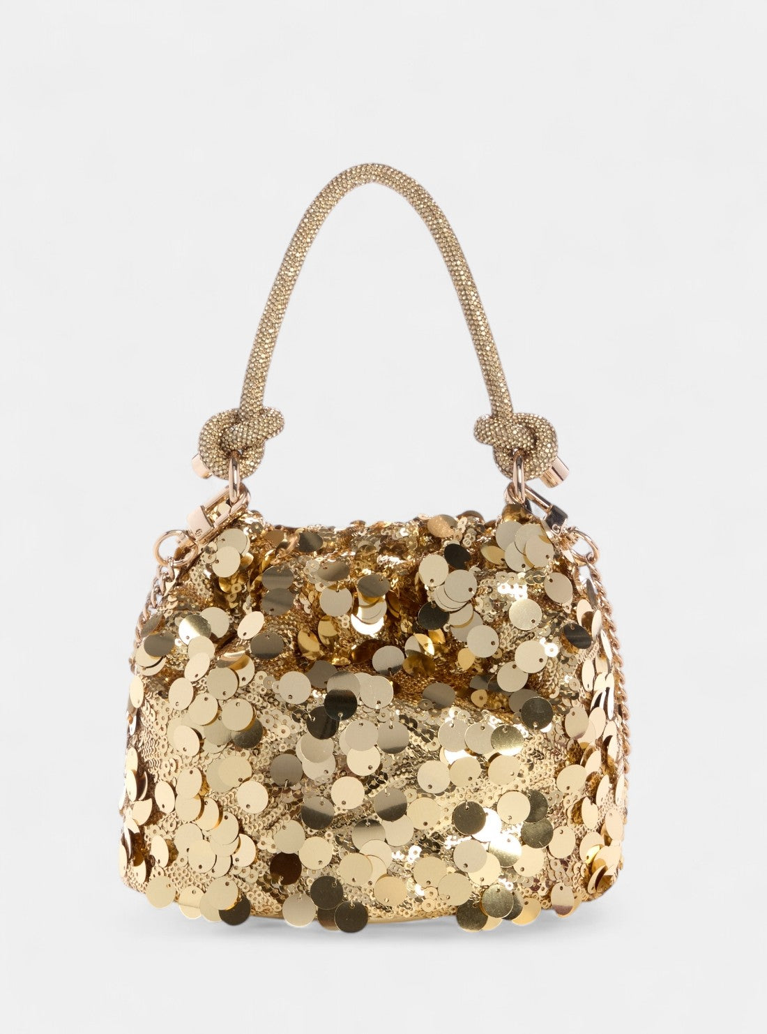 GUESS Womens Gold Metallic Holiday Shine Pouch Bag EG953875 Back View