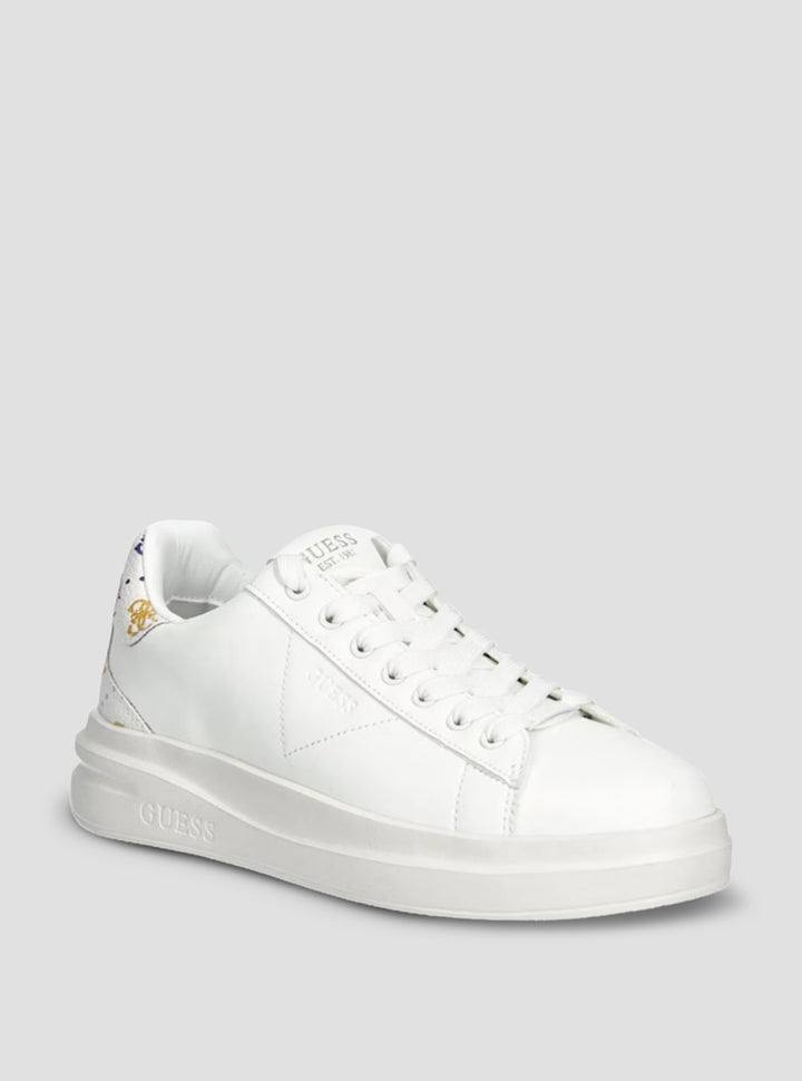 GUESS Womens White Elbina Sneakers ELBINA11 Front Side View