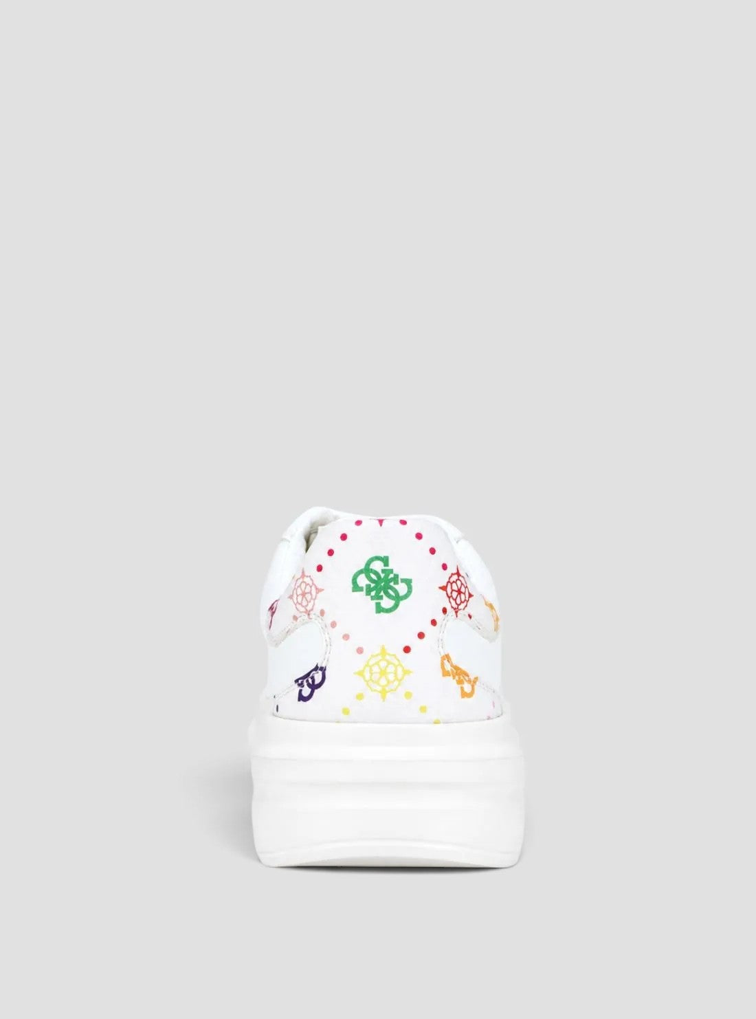 GUESS Womens White Elbina Sneakers ELBINA11 back view
