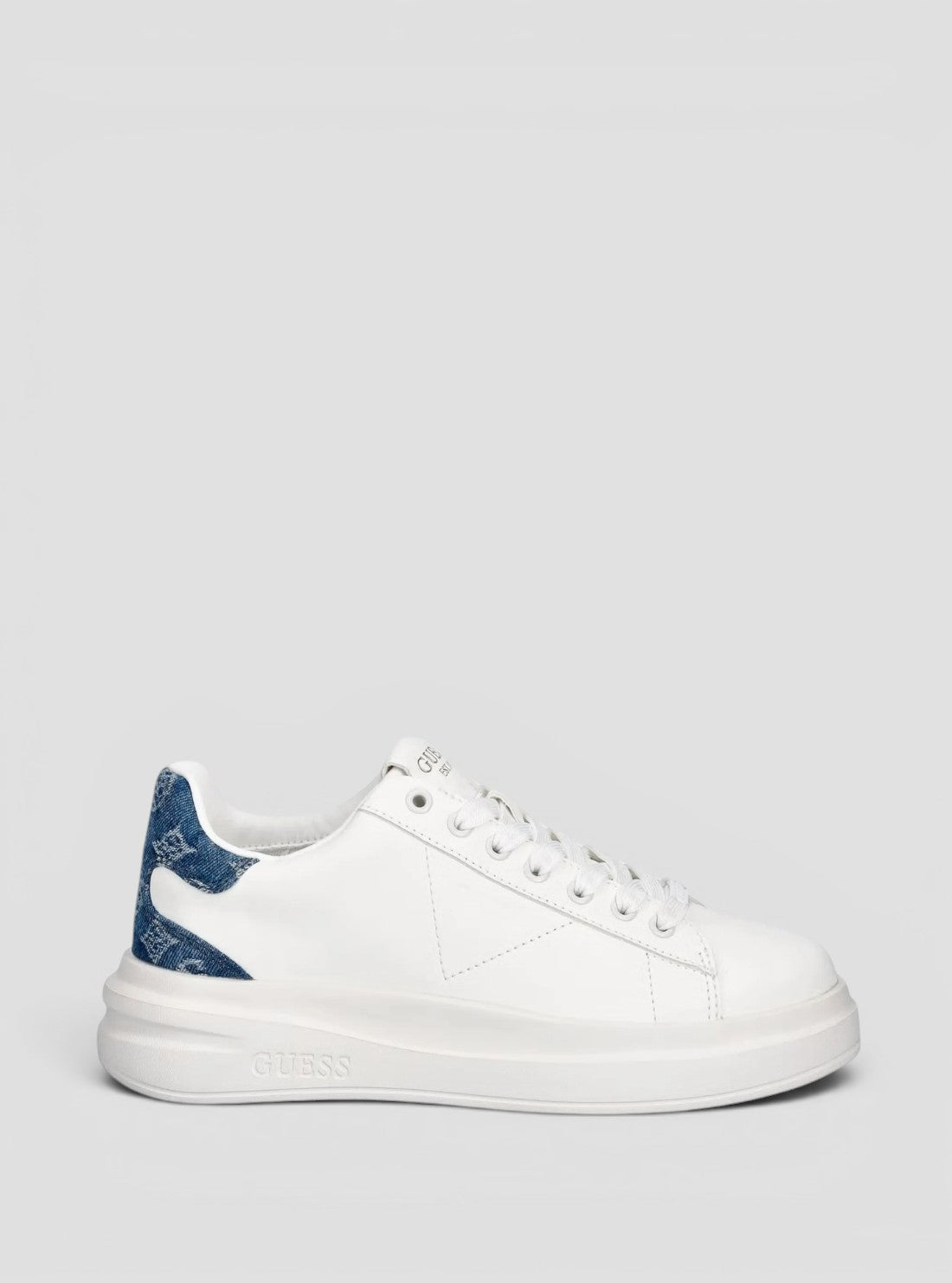 GUES FootwearWhite Elbina Sneakers ELBINA14 Side View2