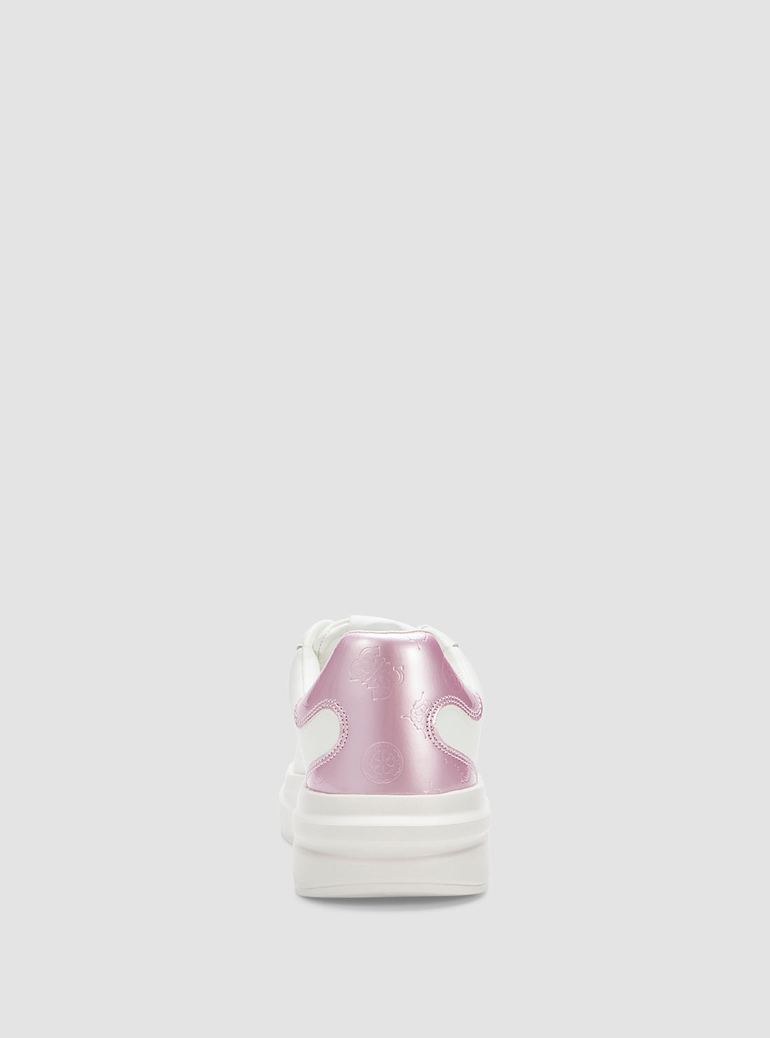 GUESS Womens White Pink Elbina Sneakers ELBINA6 Back View