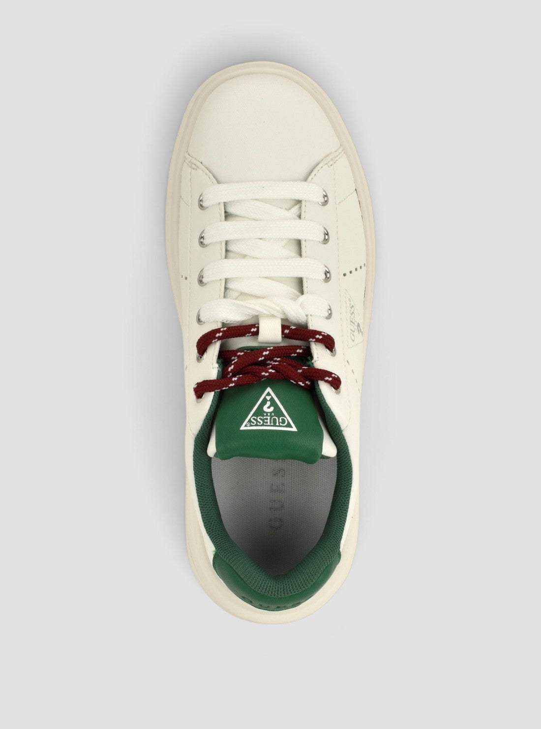 GUESS Womens White Eliva Sneakers ELIVA Top View