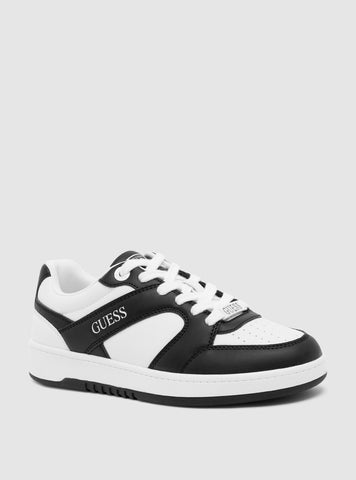 GUESS Womens Footwear Black White Ellies Sneakers ELLIES Front Side View