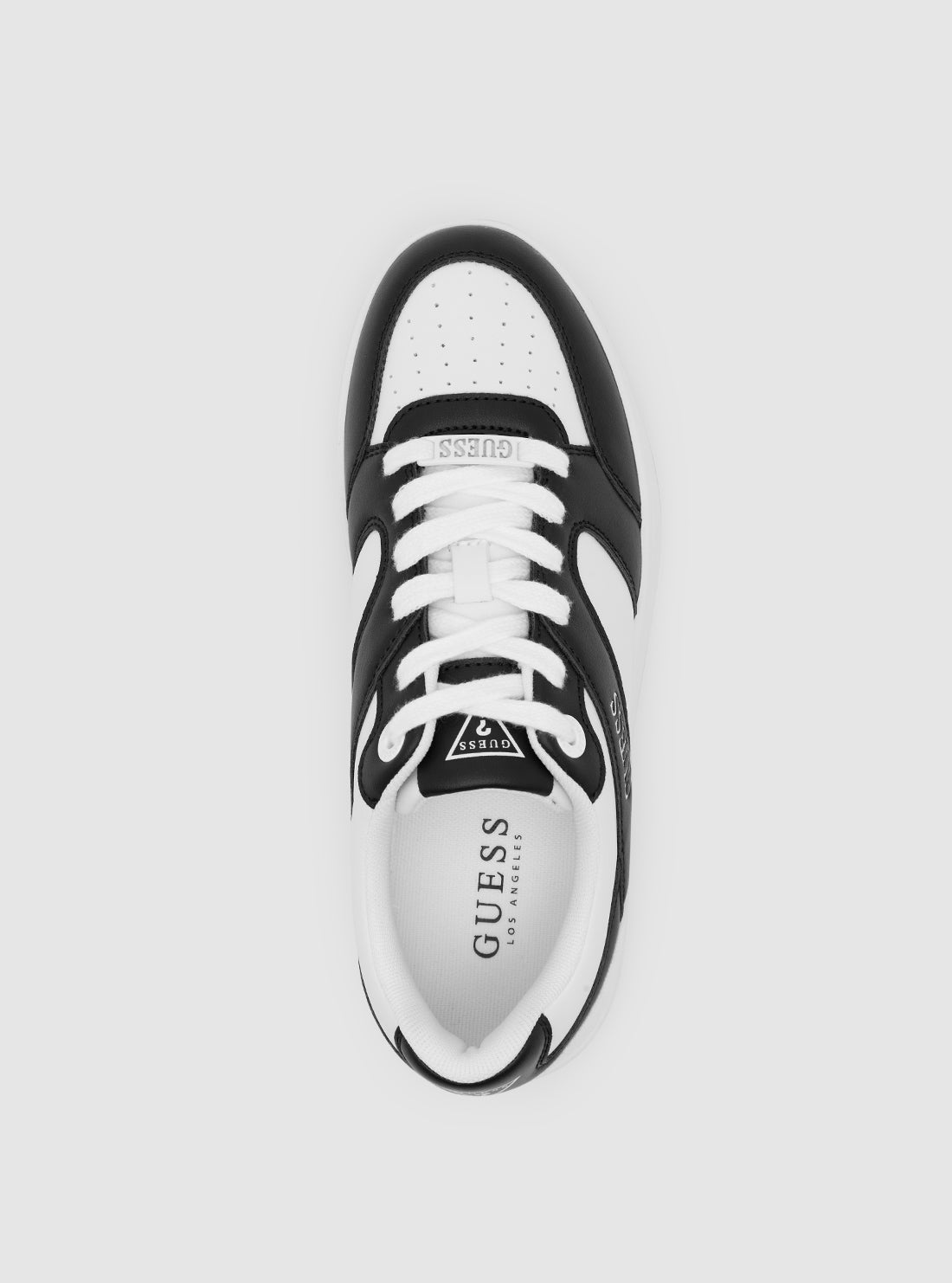 GUESS Womens Footwear Black White Ellies Sneakers ELLIES Top View