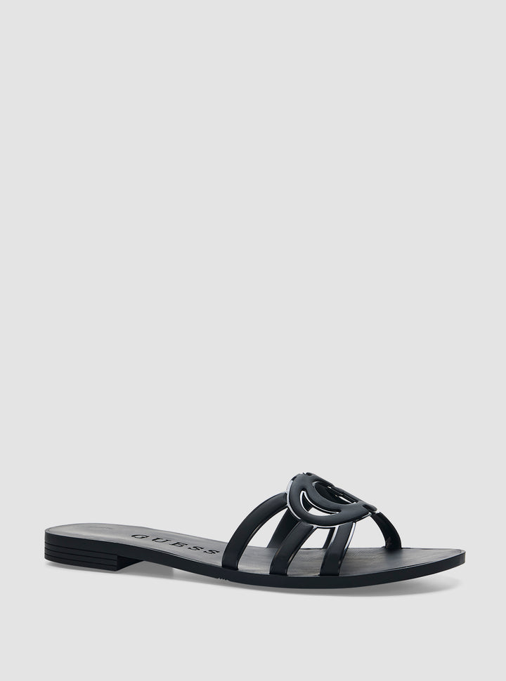 GUESS Womens Black Elyho Sandals ELYHO Front Side View