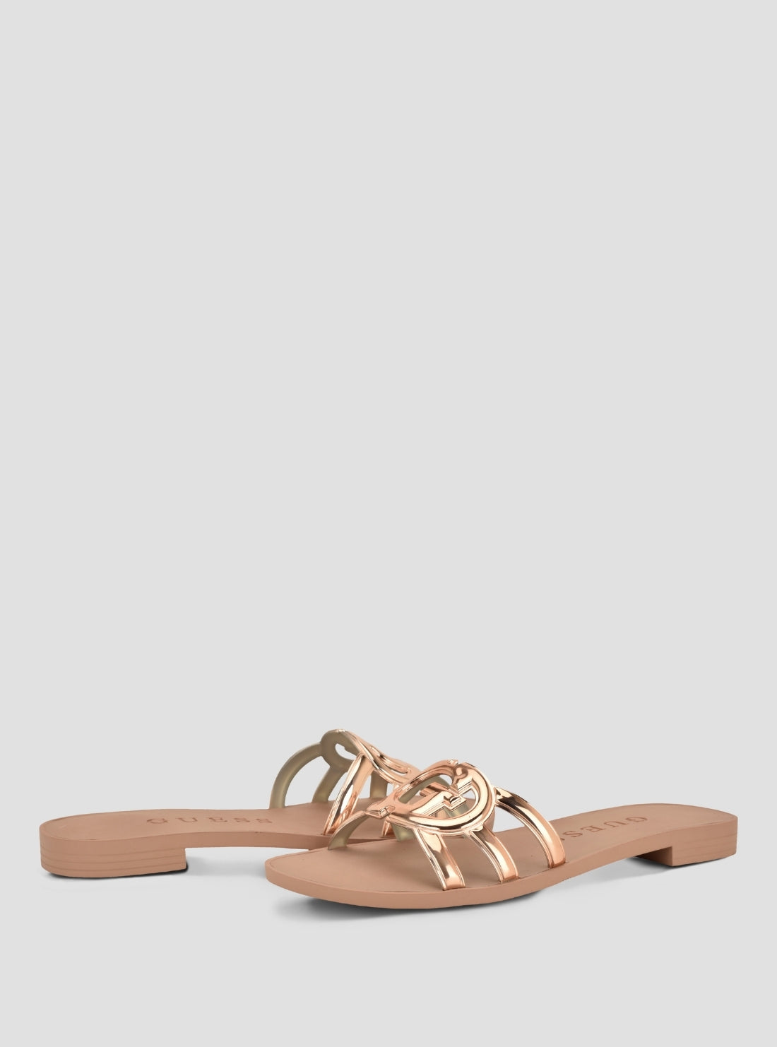 GUESS Footwear Gold Elyho Sandals ELYHO Front Side View