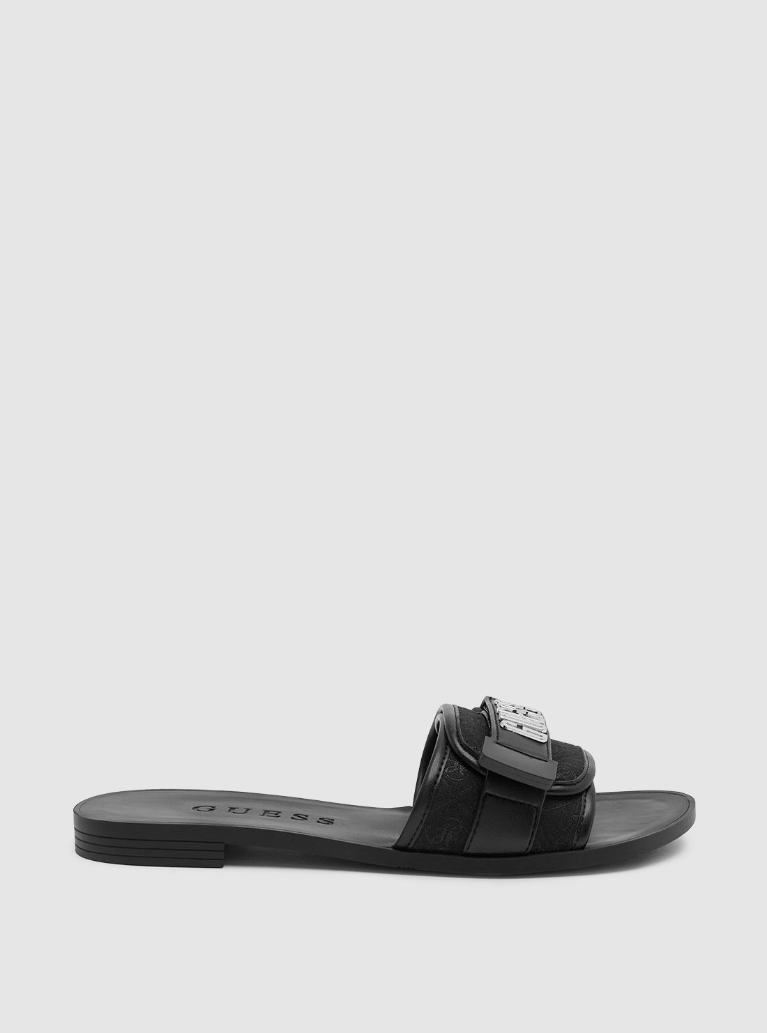 GUESS Womens Black Elyze Slide Sandals ELYZE4 Side View