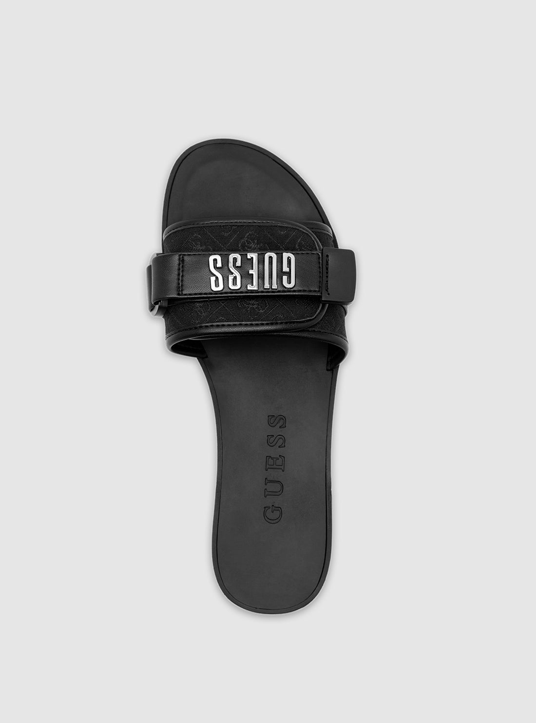 GUESS Womens Black Elyze Slide Sandals ELYZE4 Top view