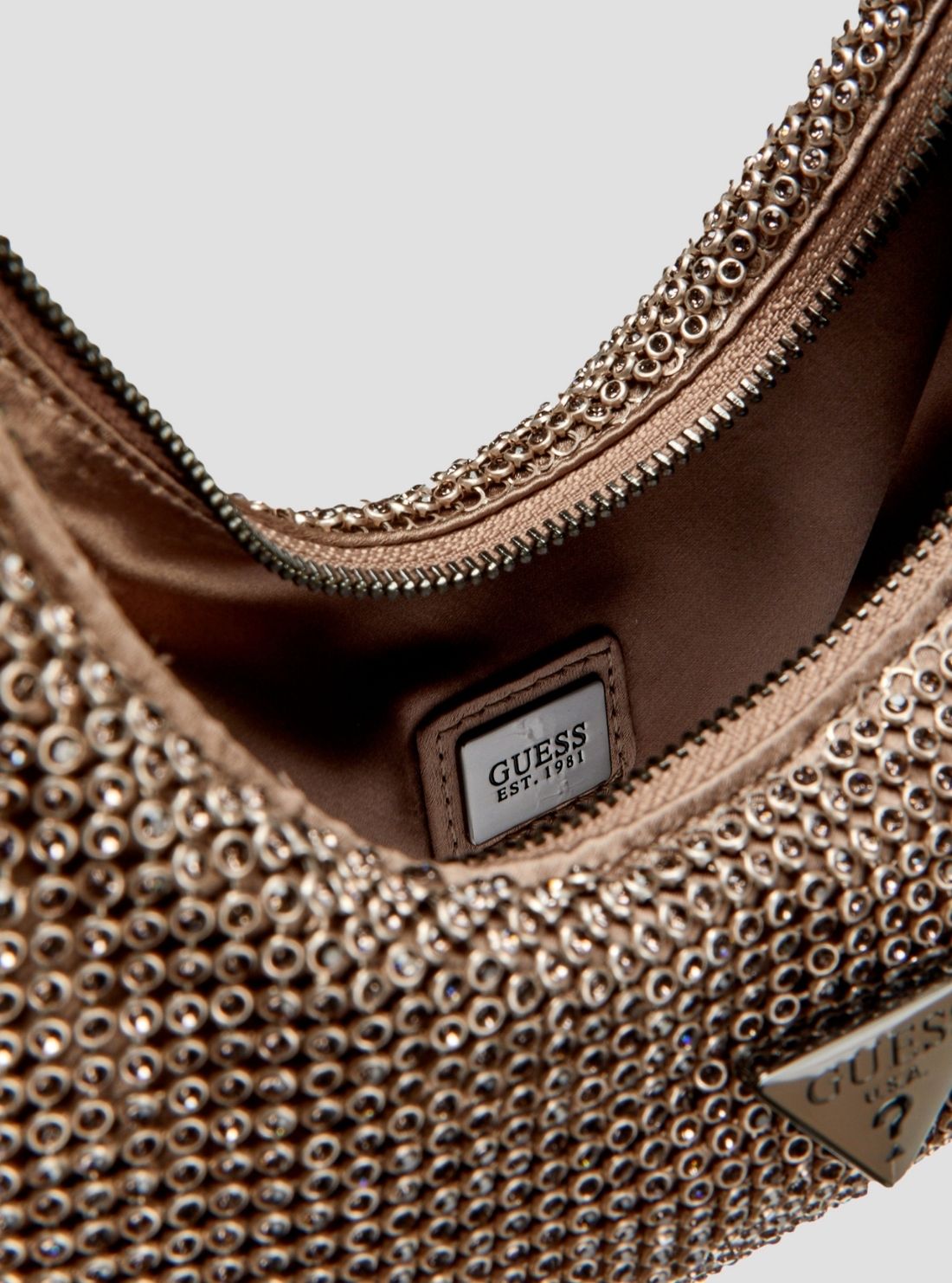 GUESS Womens Pewter Jewels Wristlet Shoulder Bag EM224872 Detail View