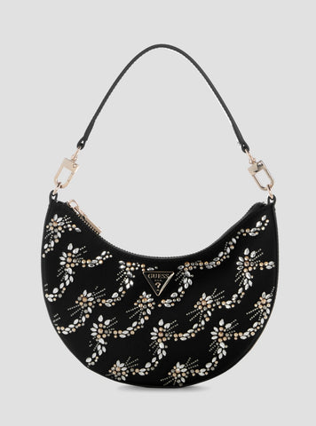 GUESS Womens Black Tasmin Mini Shoulder Bag EM993172 Front View