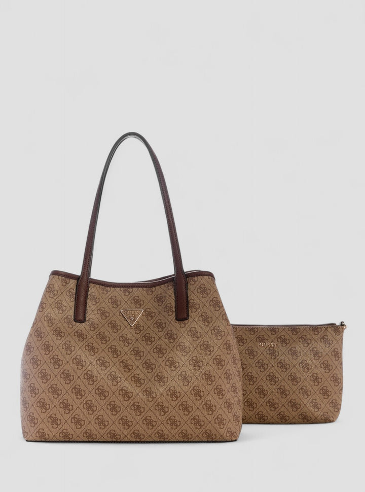 GUESS Womens Brown Logo Victtoria 2-in-1 Tote Bag ESG951428 Front View
