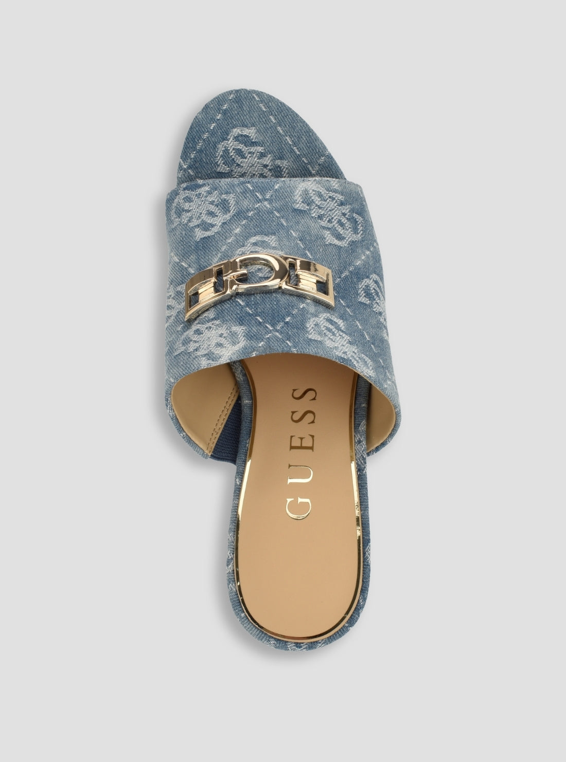 GUESS Footwear Medium Blue Evenza Platform Sandals EVENZA2 Top View