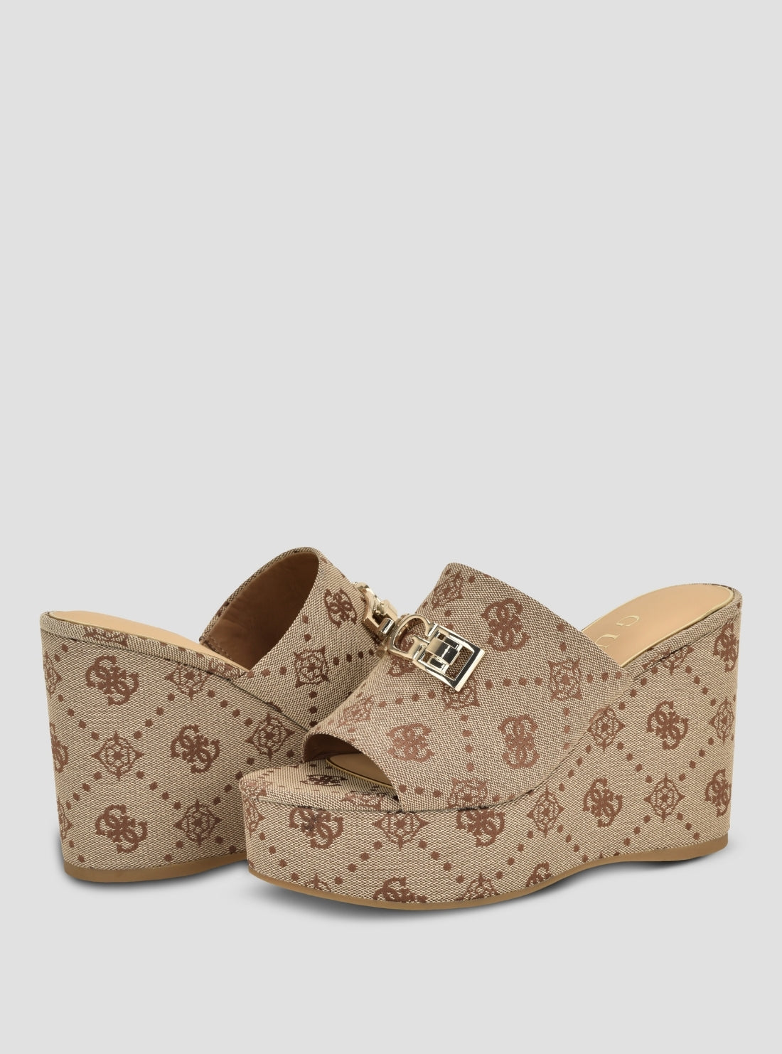 GUESS Footwear Light Brown Evenza Platform Sandals EVENZA Side View3