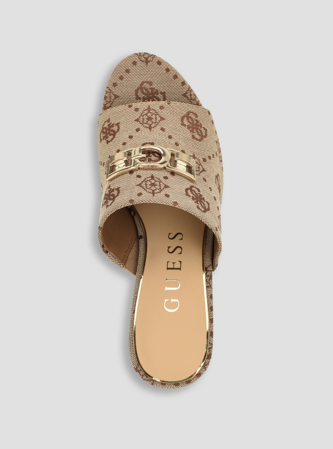 GUESS Footwear Light Brown Evenza Platform Sandals EVENZA Top View