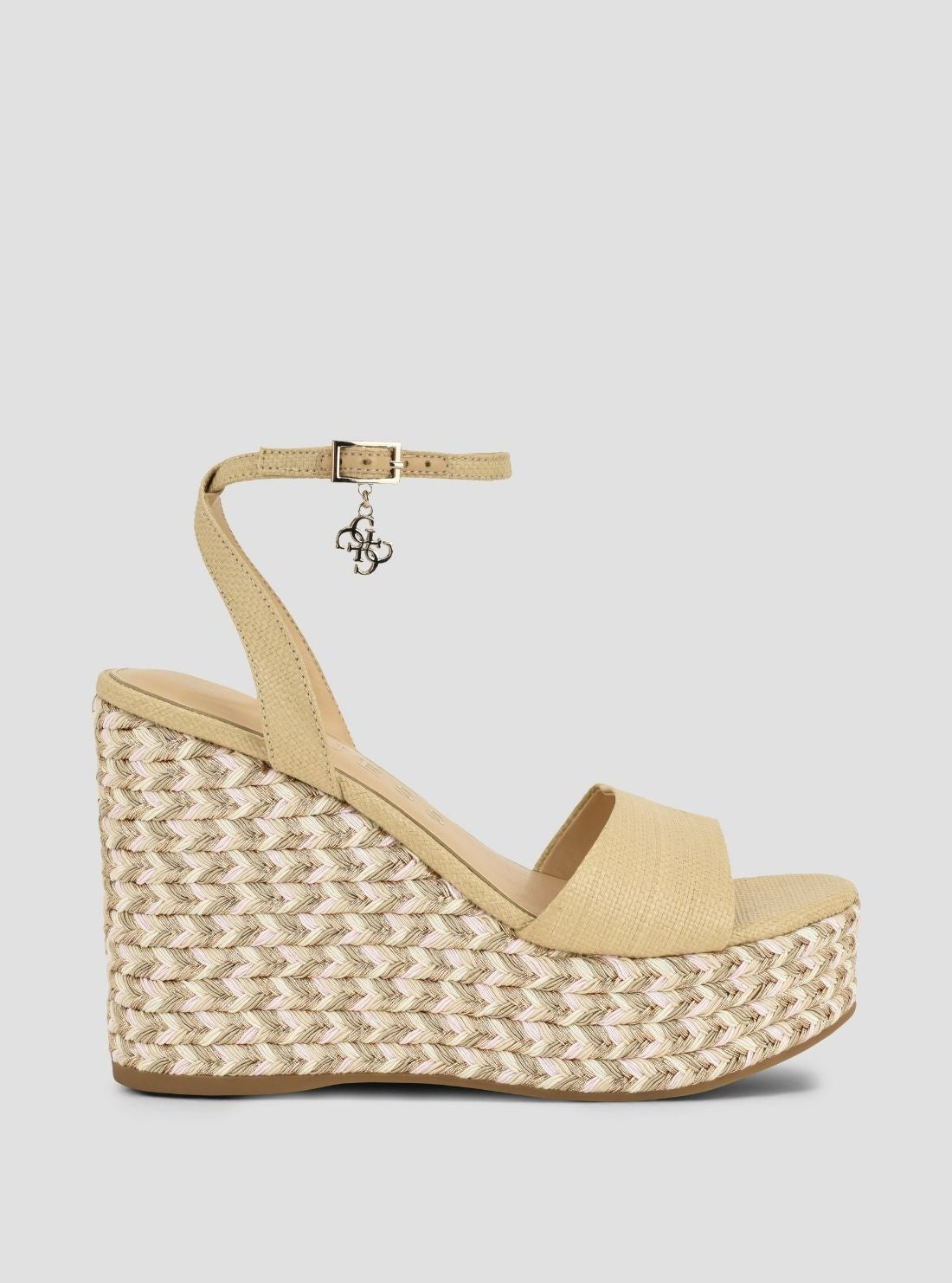 GUESS Accesories Light Natural Everly Wedge Sandals EVERLY Side View2