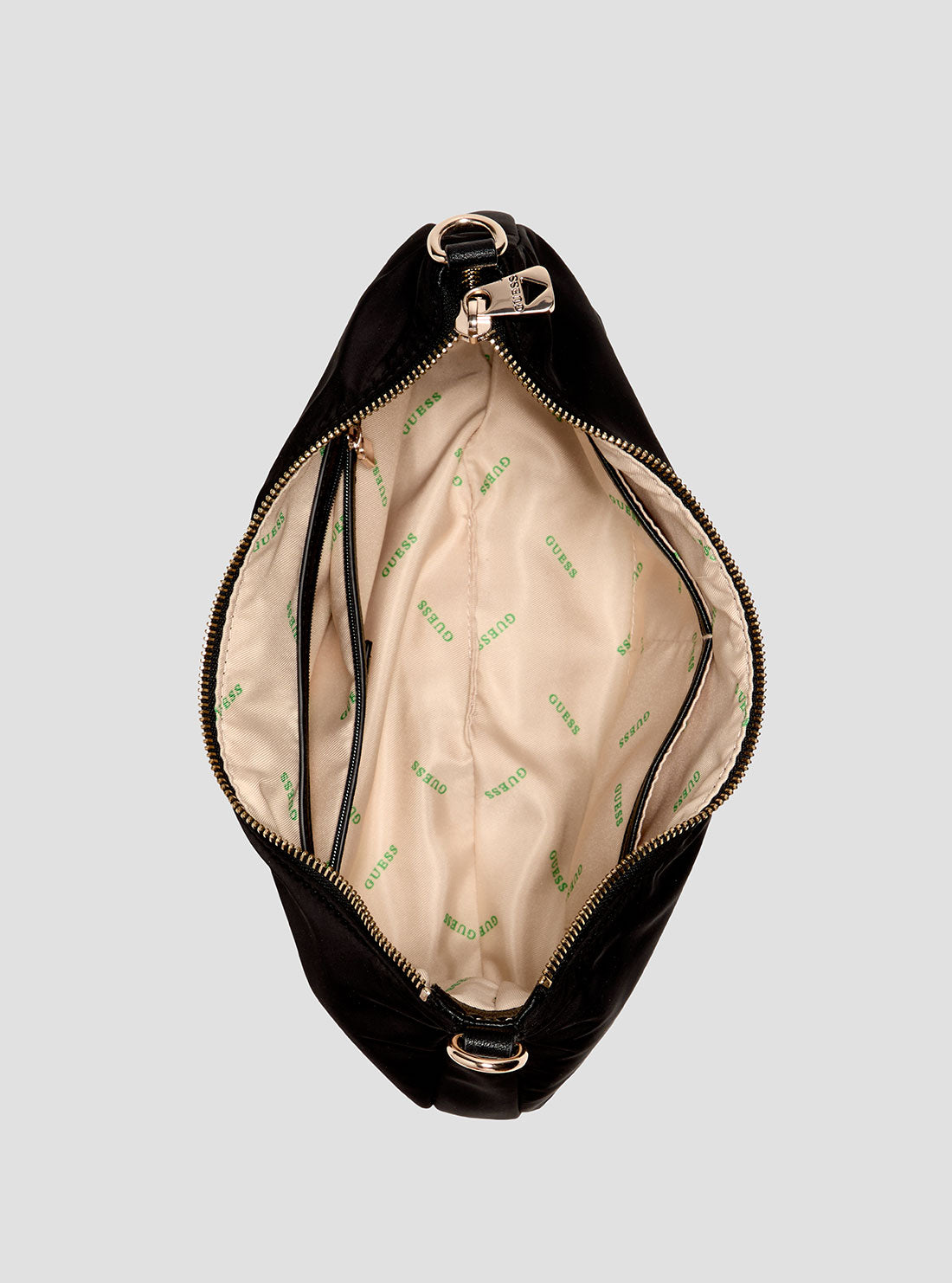 GUESS Womens Eco Black Gemma Hobo Shoulder Bag EYG839501 Inside View