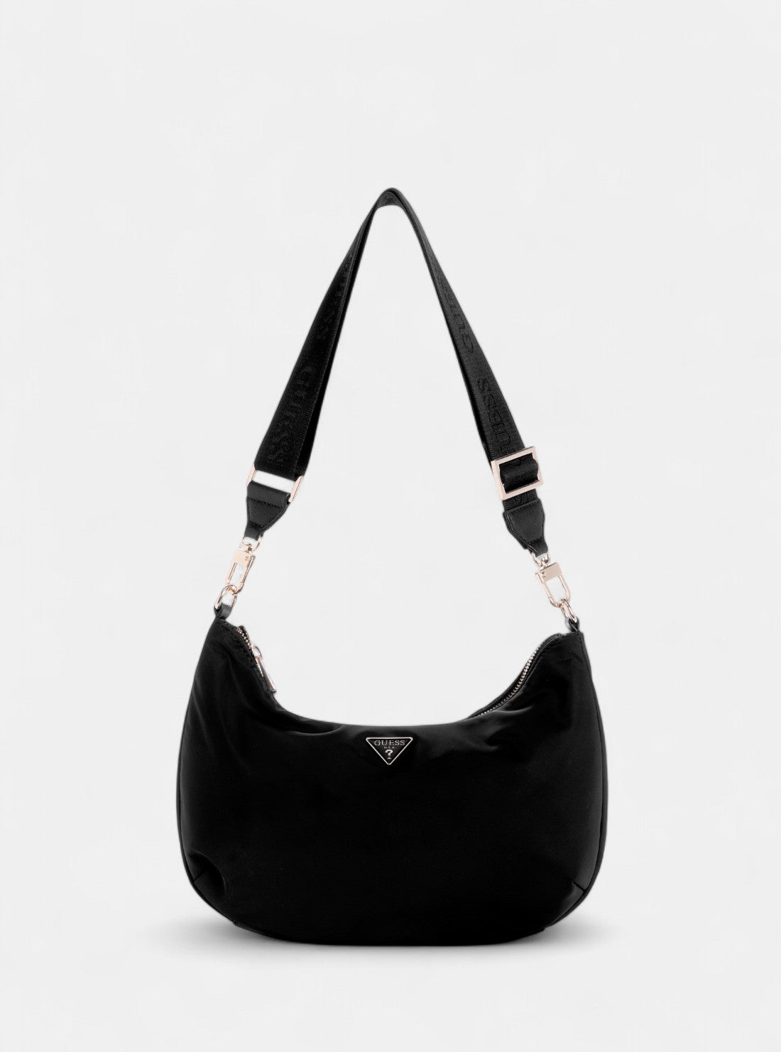 GUESS Womens Eco Black Gemma Hobo Shoulder Bag EYG839501 Front View