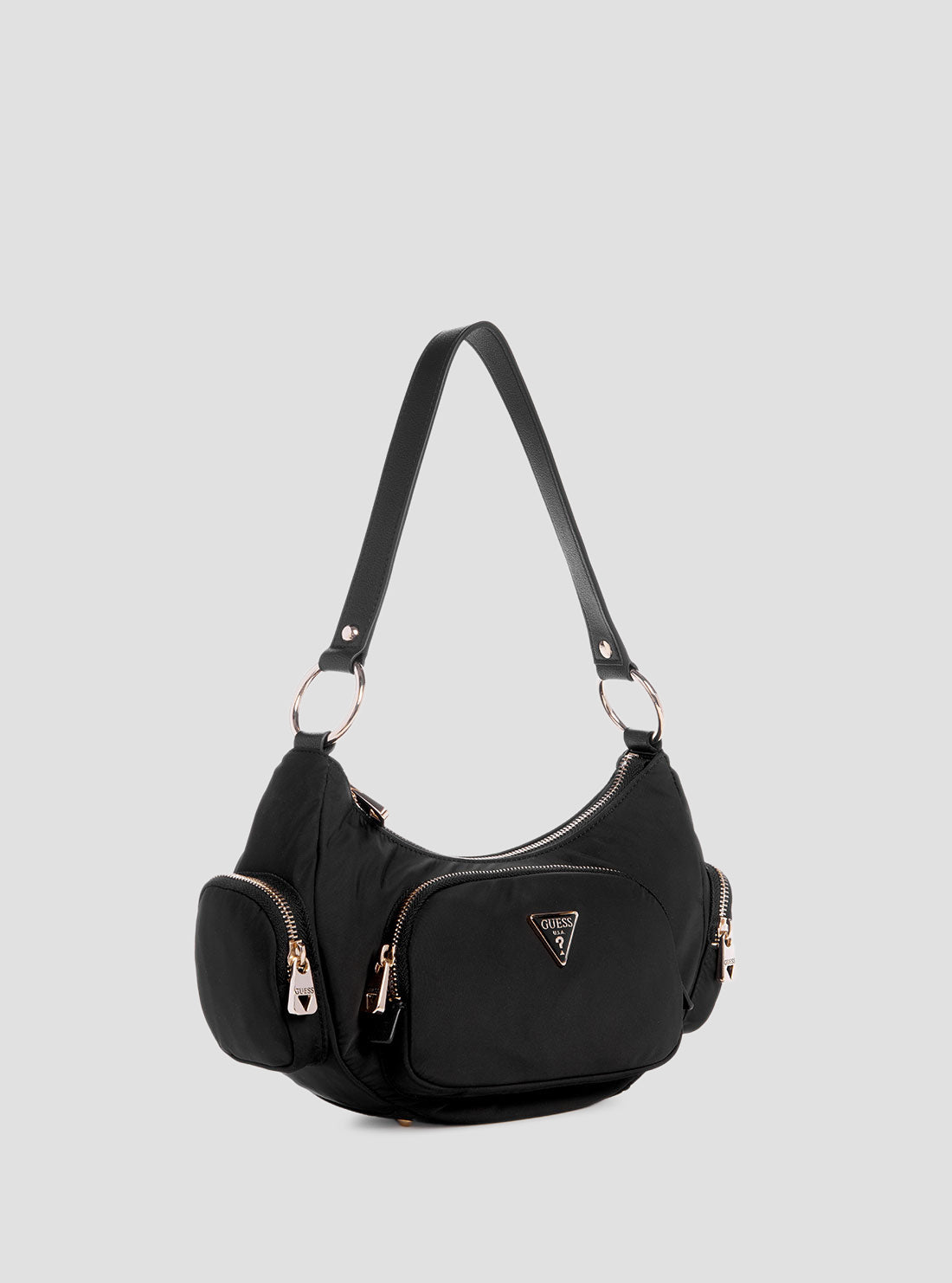 GUESS Womens Eco Black Gemma Shoulder Bag EYG839517 Side View